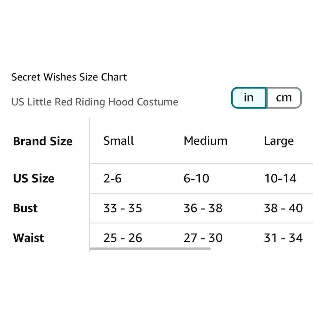 NEW Secret Wishes Little Red Riding Hood Adult Costume M NO CAPE Size M - Image 2