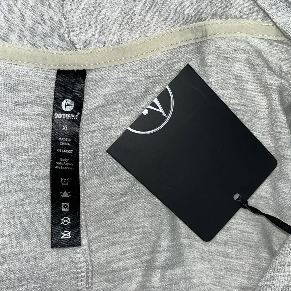 90 Degrees by Reflex NWT XL Heather Gray Open Front Rayon Knit Cardigan Jacket - Image 4