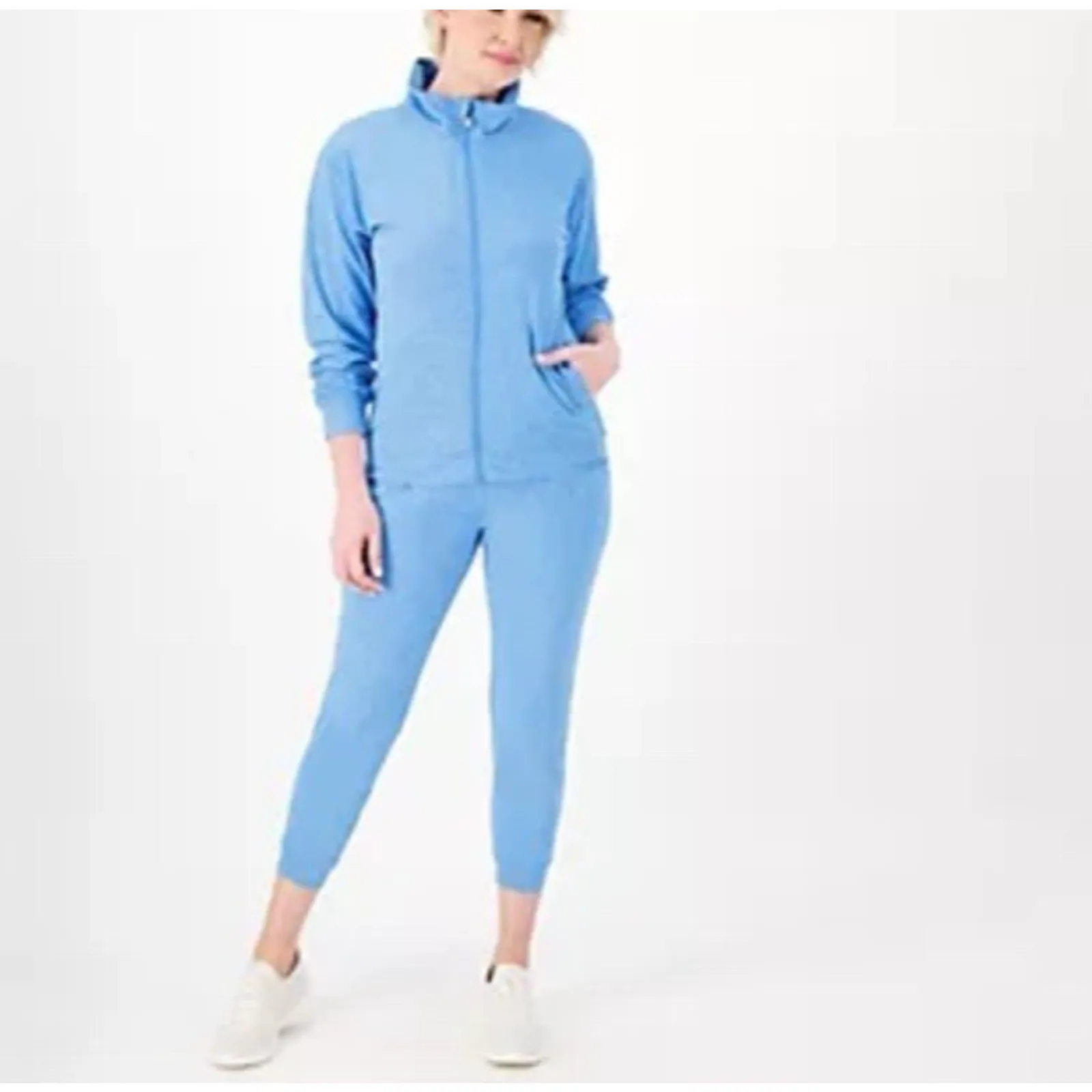 Gymwrap Women's Jacket Sz S Bluebell Heathered Knit Zip - Image 4