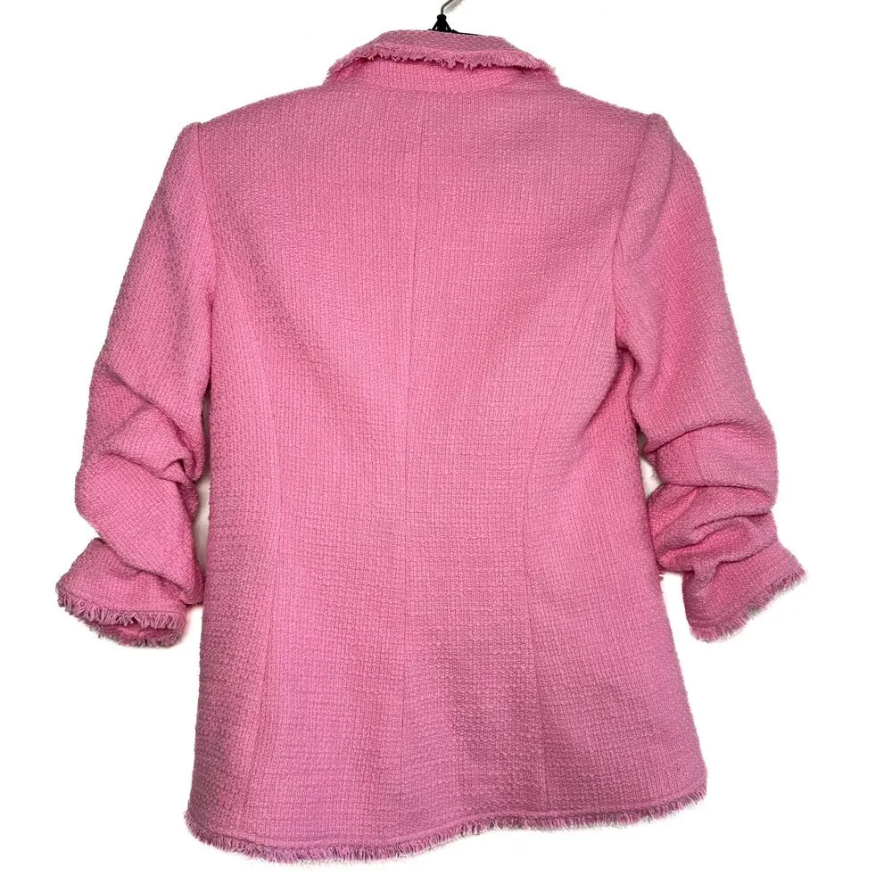 Cinq a Sept Khloe Boucle Blazer NWT Pink Lemonade Size 2 - Image 11
