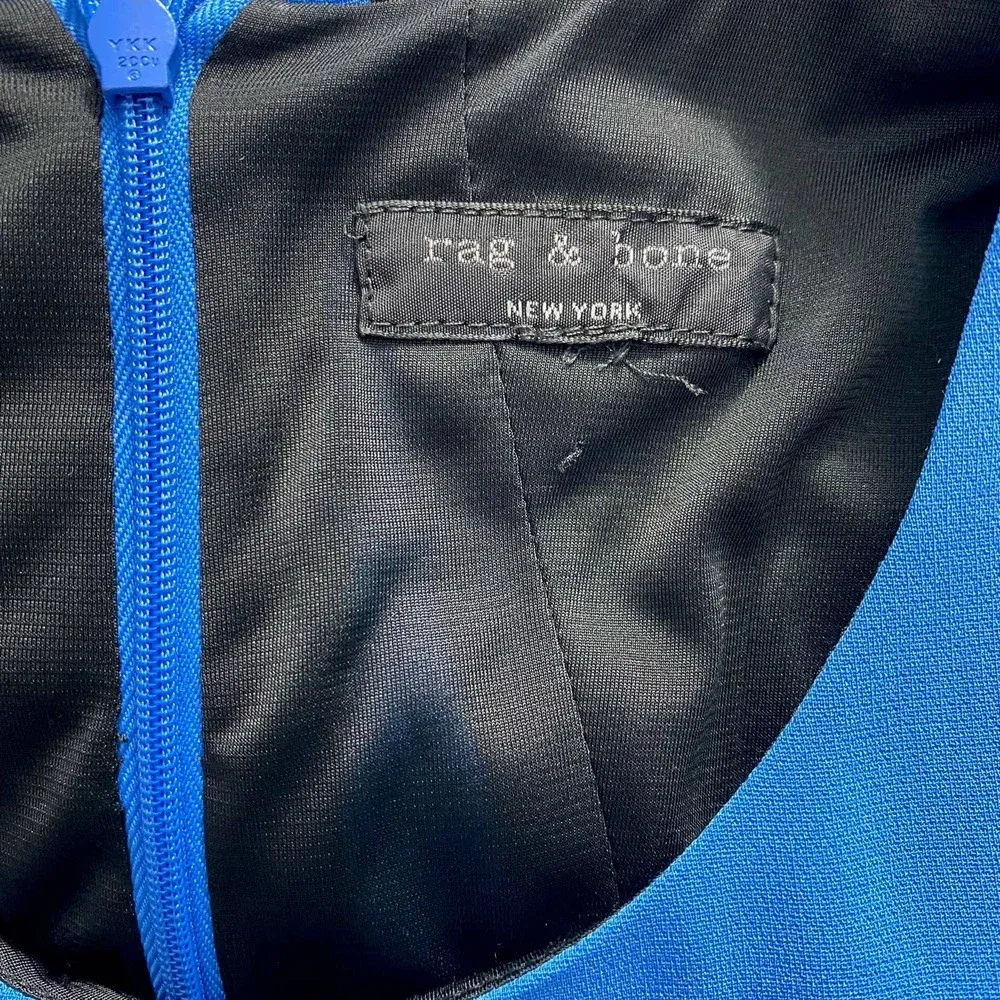 Rag and Bone Adeline Colorblock Fit & Flare Dress in Blue & Black Size‎ US 4 - Image 12