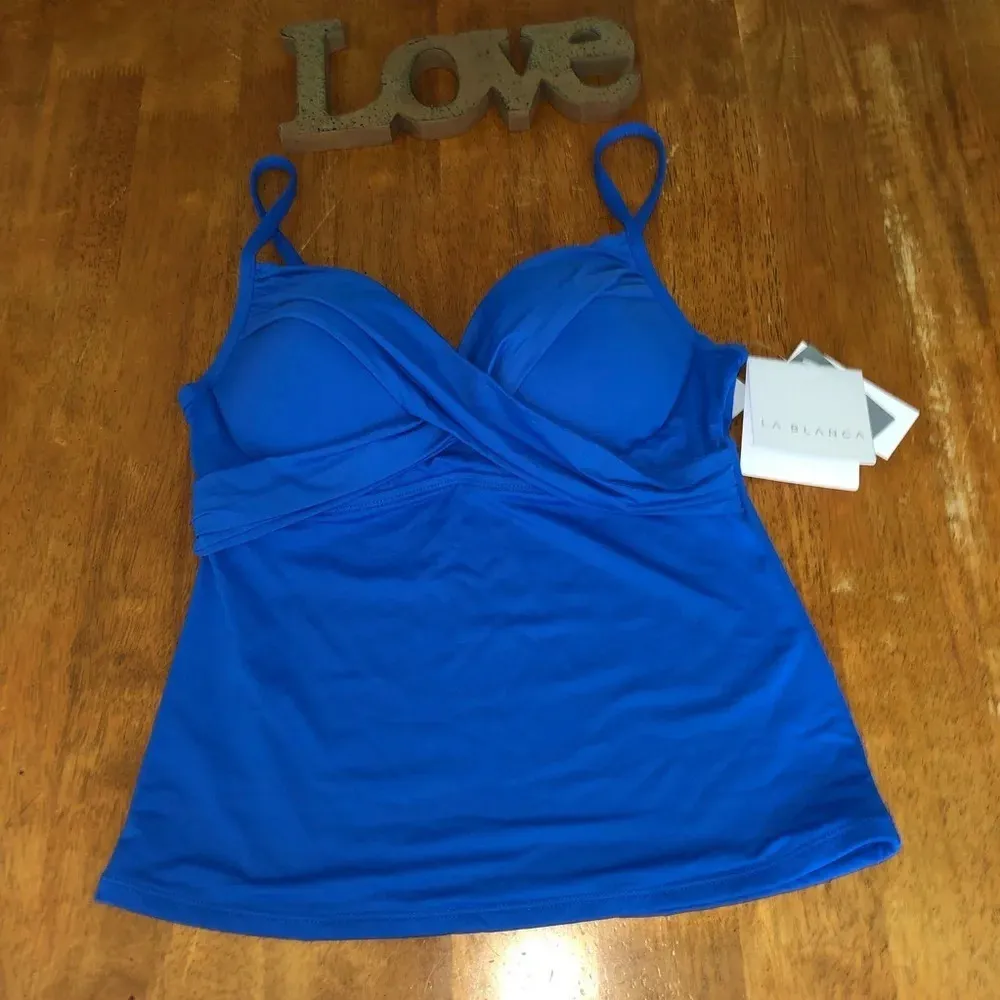 La Blanca "Island Goddess" tankini wrap top,size 6 - Image 3