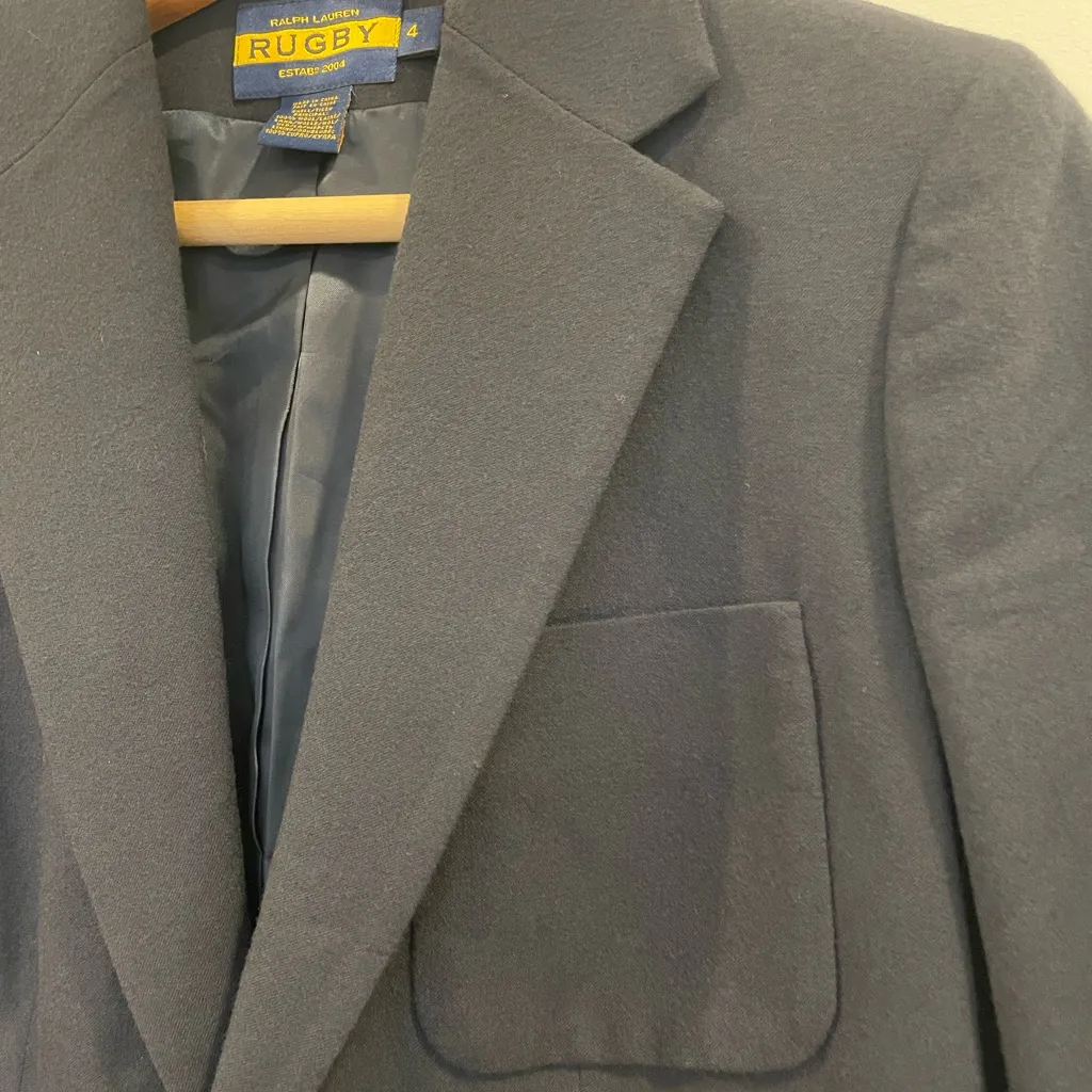 RARE Ralph Lauren Rugby Navy Wool Blazer with Gold Buttons - Image 5