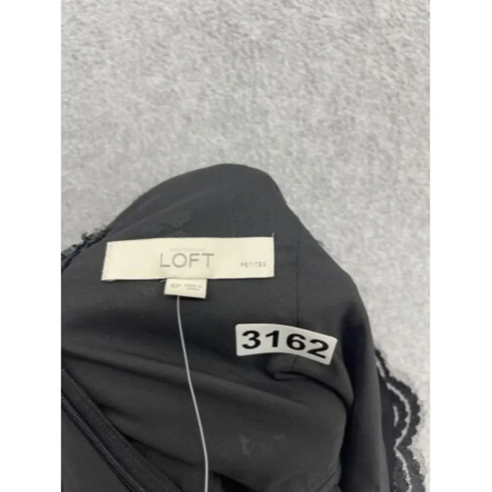 LOFT Ann Taylor Women's Dress Lace Overlay Solid Black Sleeveless Size 6 Petite - Image 4