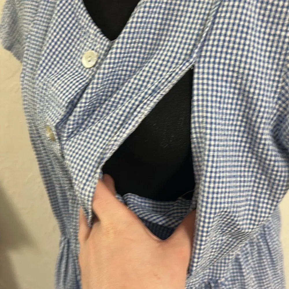 Blue Gingham Cotton Button-Down Dress - Image 7