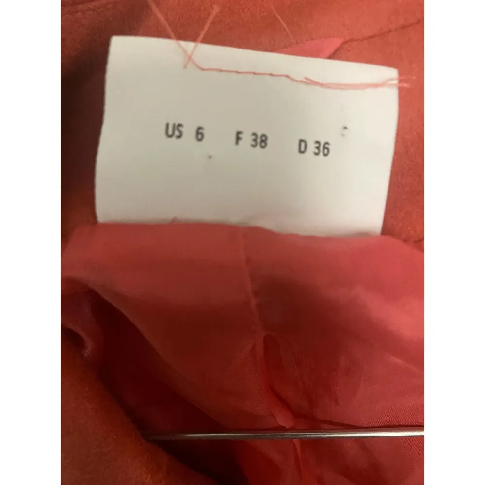 Akris Punto Wool Blend Jacket 6 Orange Button Down Angora Winter Blazer Designer - Image 7