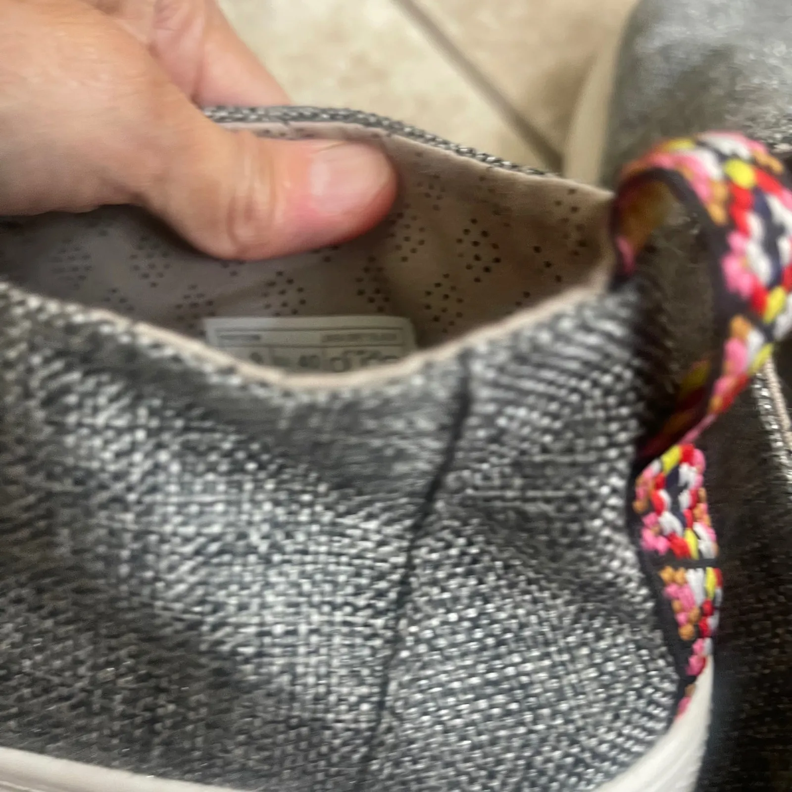 Hey Dude Peyton Linen Gray Slip On Comfort‎ Casual Women's Shoes Size 9 - Image 6