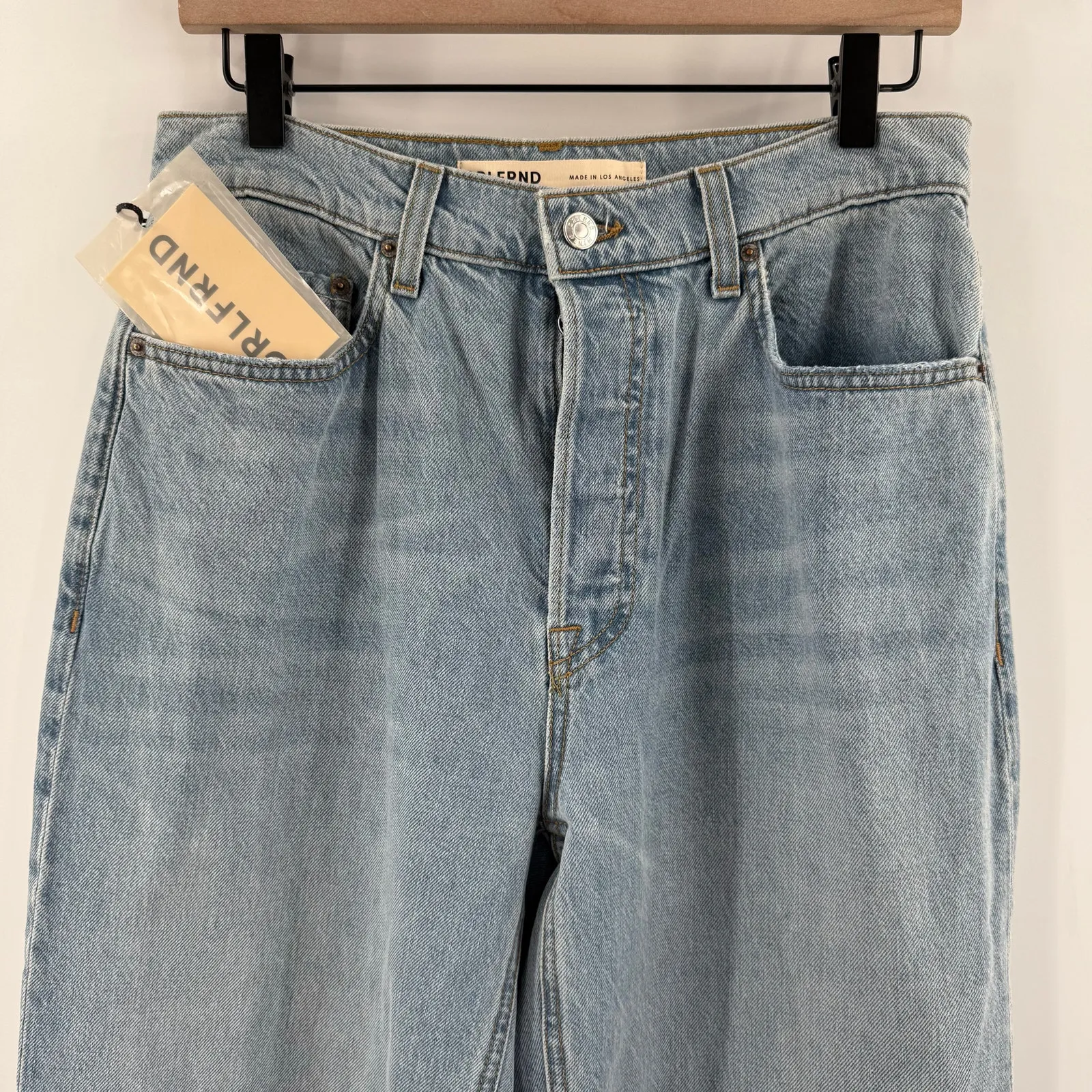 GRLFRND Brooklyn Jeans Size 27 NWT High Rise Straight Crystal Cove Cotton Blend - Image 10
