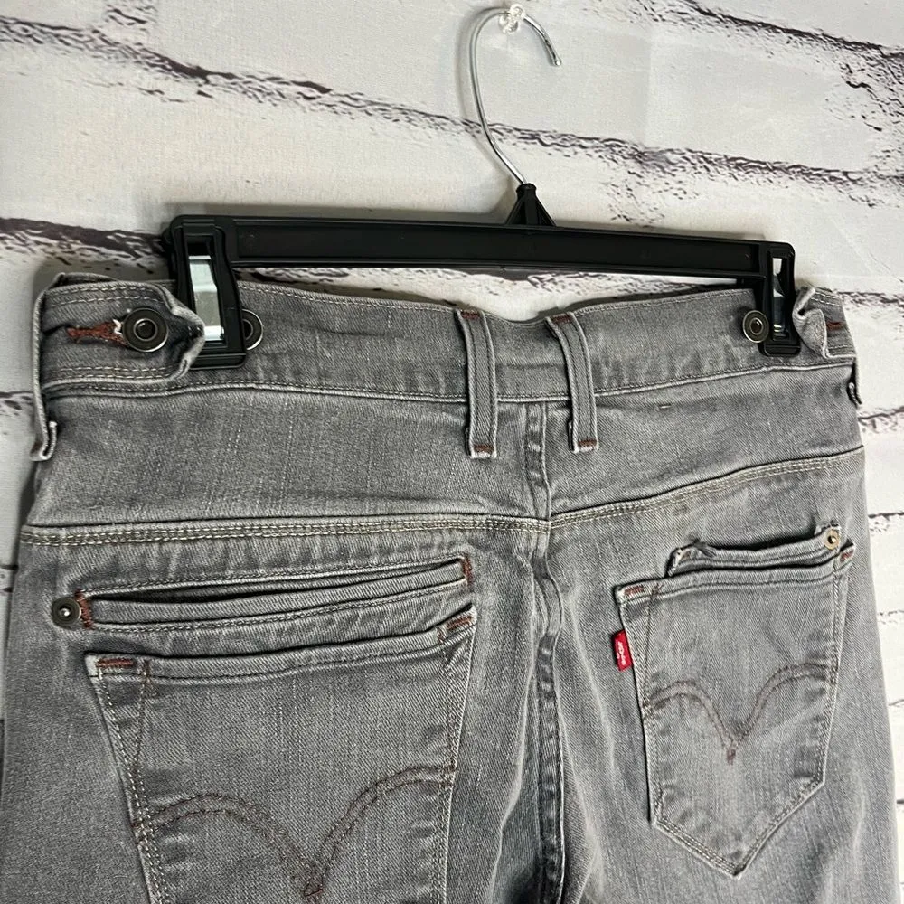 Levi's Cinch Waist 511 Gray Straight Leg Women's Jeans SZ 32/30 Flap Pockets - Image 9