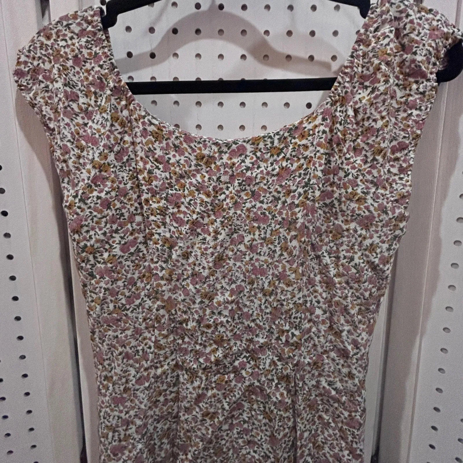 Rolla's Floral Print Square Neck Button Front Mini Dress XS White Pink Deadstock - Image 7