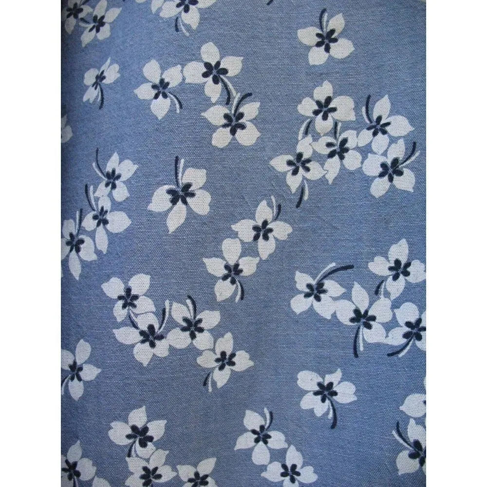 Draper James X Lands End Blue Floral Night Shirt Dress Chambray Size 10 12 M - Image 5