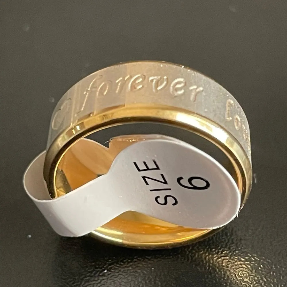 8mm gold forever love ring size 6 - Image 3