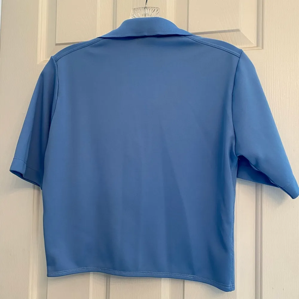 Nike Golf Polo Shirt Cropped Short Sleeve Blue M - Image 5