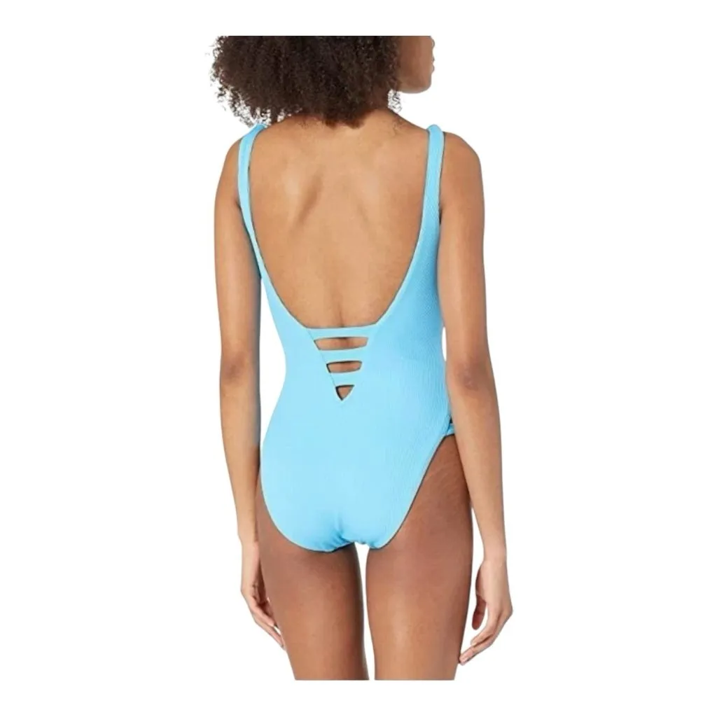 BECCA By Rebecca Virtue Color Prism High Leg One Piece Swimsuit Small Blue NWT - Image 2