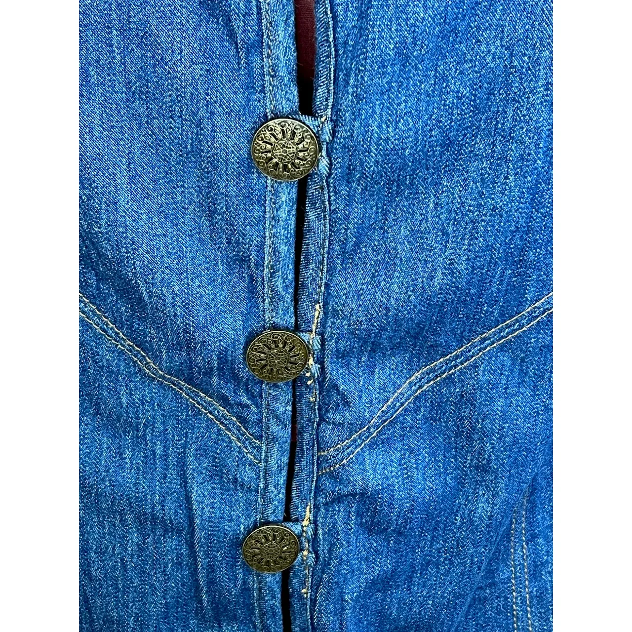 vest jersey textured blue 1980s Size M - Image 7