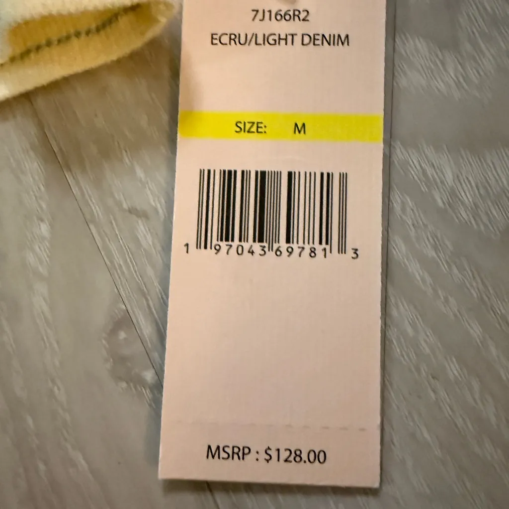 Nanette Lepore Ecru & Light Denim Cropped Jacket | Size M | - Image 6