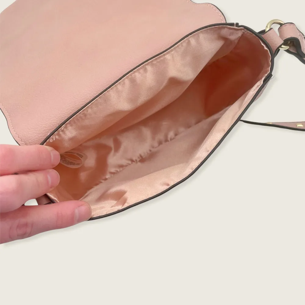 Victoria's Secret Small Vegan PU Pink Goldtone Studded Buckle Crossbody Bag - Image 3