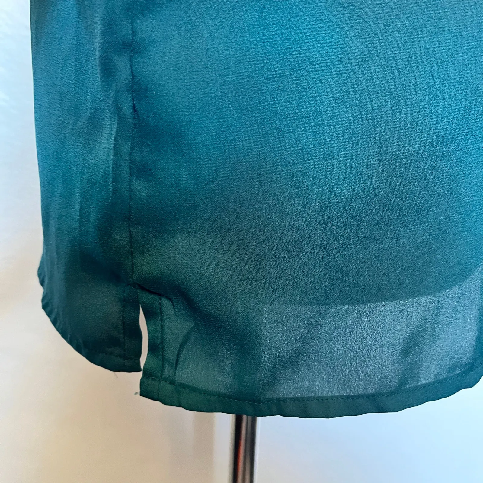 Lulu's Bow Tie Neck Womens Top Sz S Coquette Romantic Chiffon Cottage Teal - Image 7