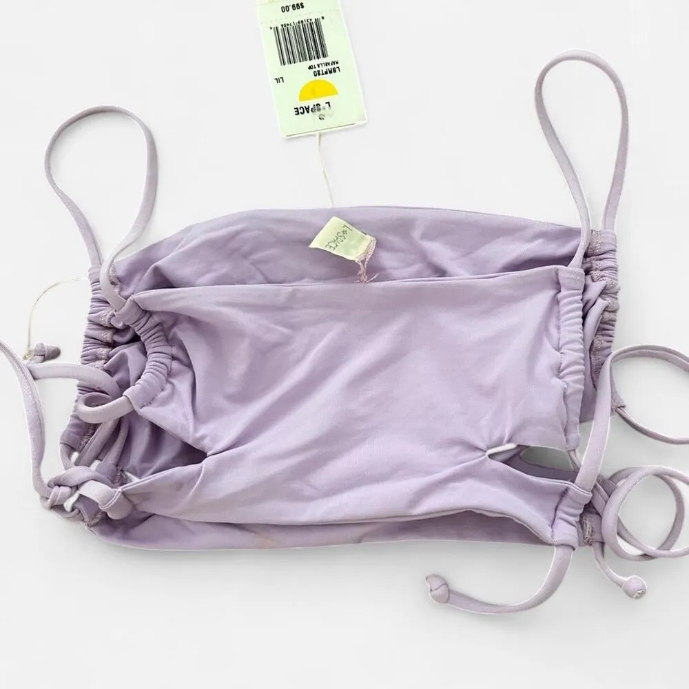 L*Space Swim Rafaella lilac purple strappy tie up side bikini top small new - Image 7