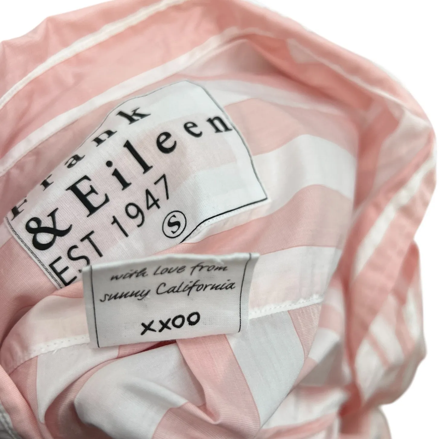 Frank & Eileen Joedy Cotton Button-Up Shirt Striped Pink White Size Small - Image 13