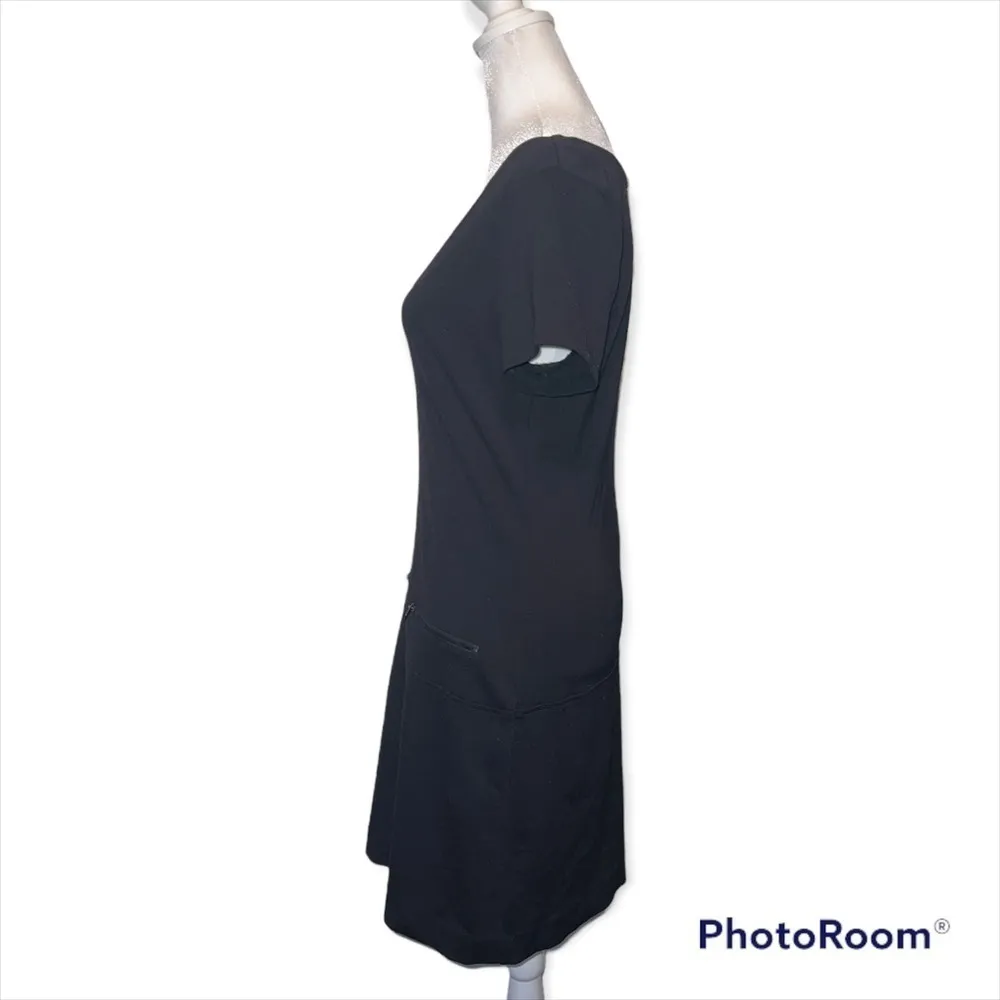 Sanctuary Deep V Neck Black Sheath Dress Zipper Pockets Size‎ Small - Image 2