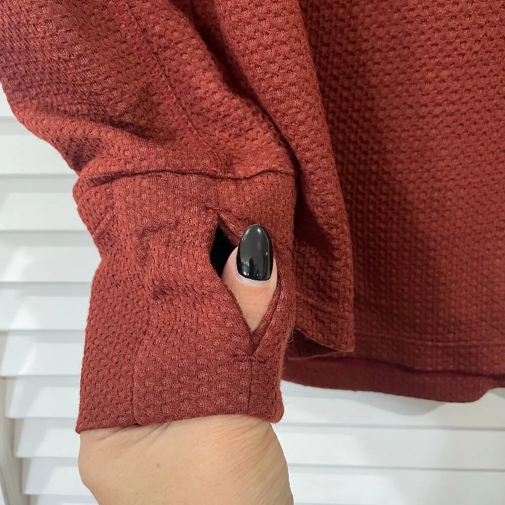 Prana Burgundy Long Sleeve Half Zip Wool Wensley Top Size S - Image 11