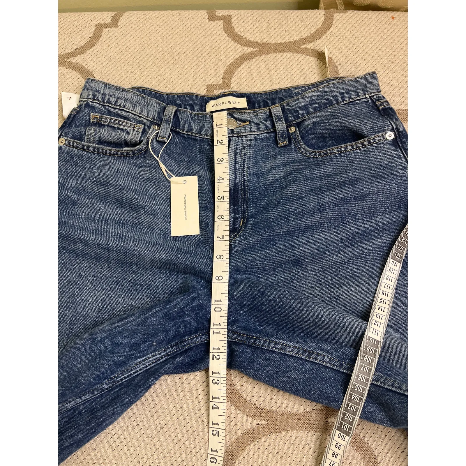 Warp + Weft Baggy Dark Dani Dark Wash Blue Jeans, size 8/ 29, S/524634 - Image 6