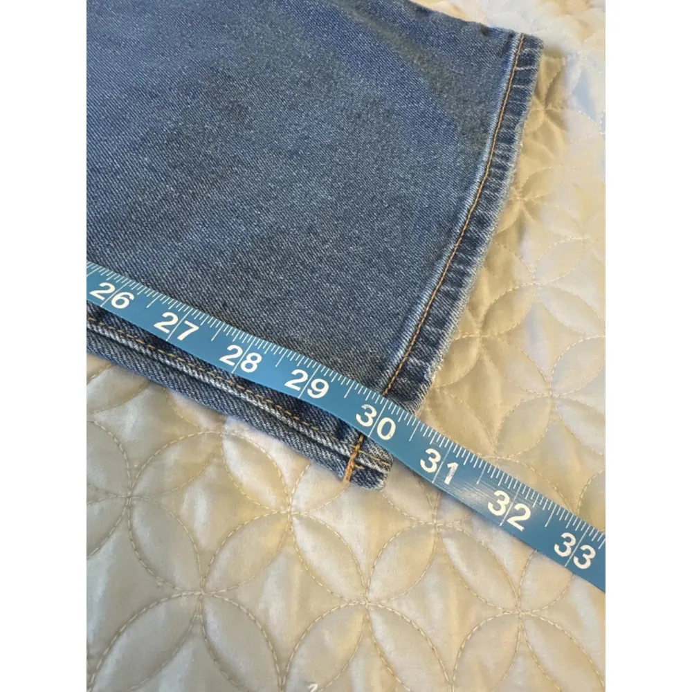 SO Women's Wide Leg High Rise Button Fly Blue Jeans - Size 15/32 Distressed - Image 8