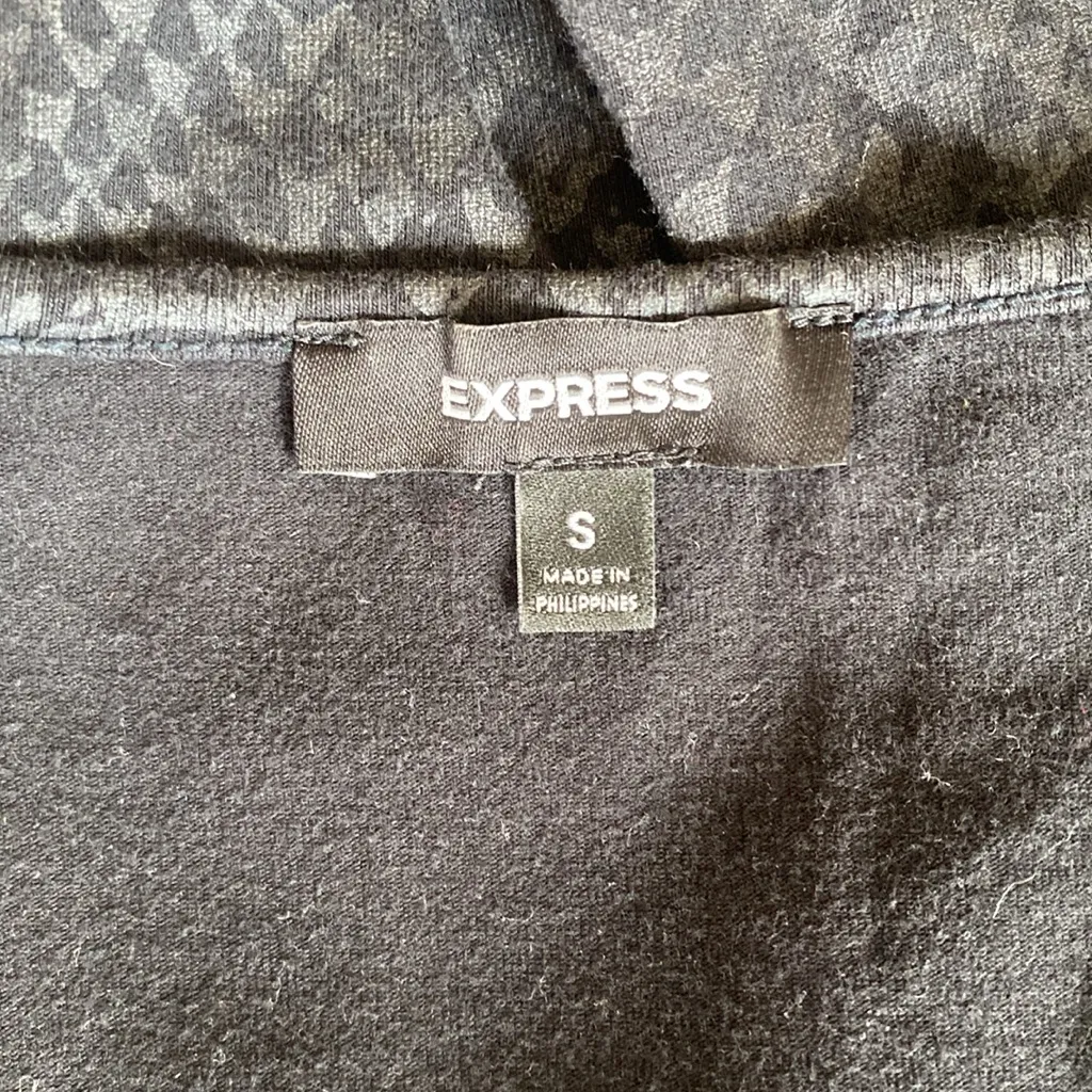 EXPRESS Wrap Dress Womens Sz Small Black Snakeskin Print Fitted Knit Bodycon - Image 6