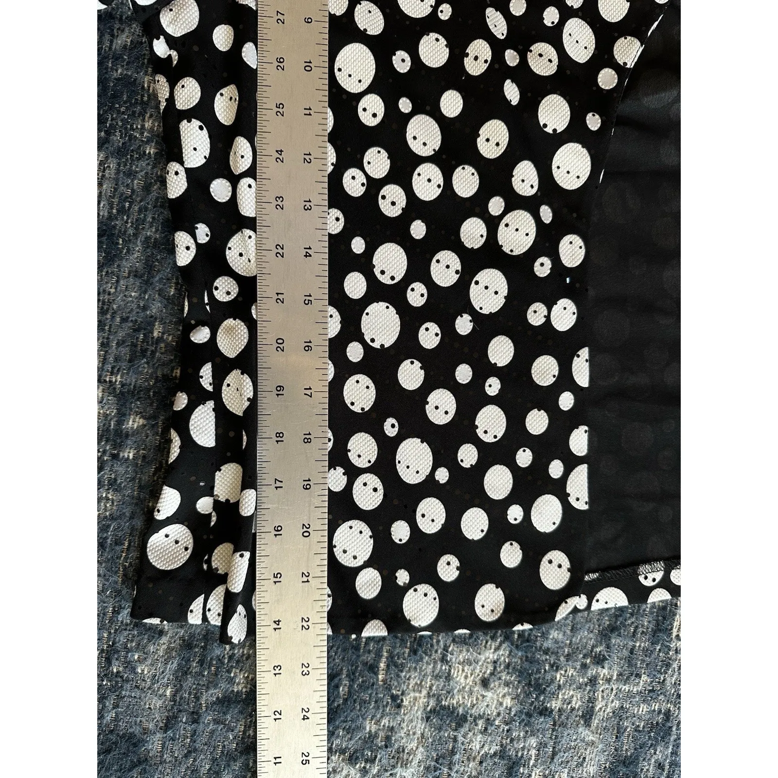 Frank Lyman Open Jacket Women’s Size 8 Black White Polka Dot Shimmer Stretch - Image 7