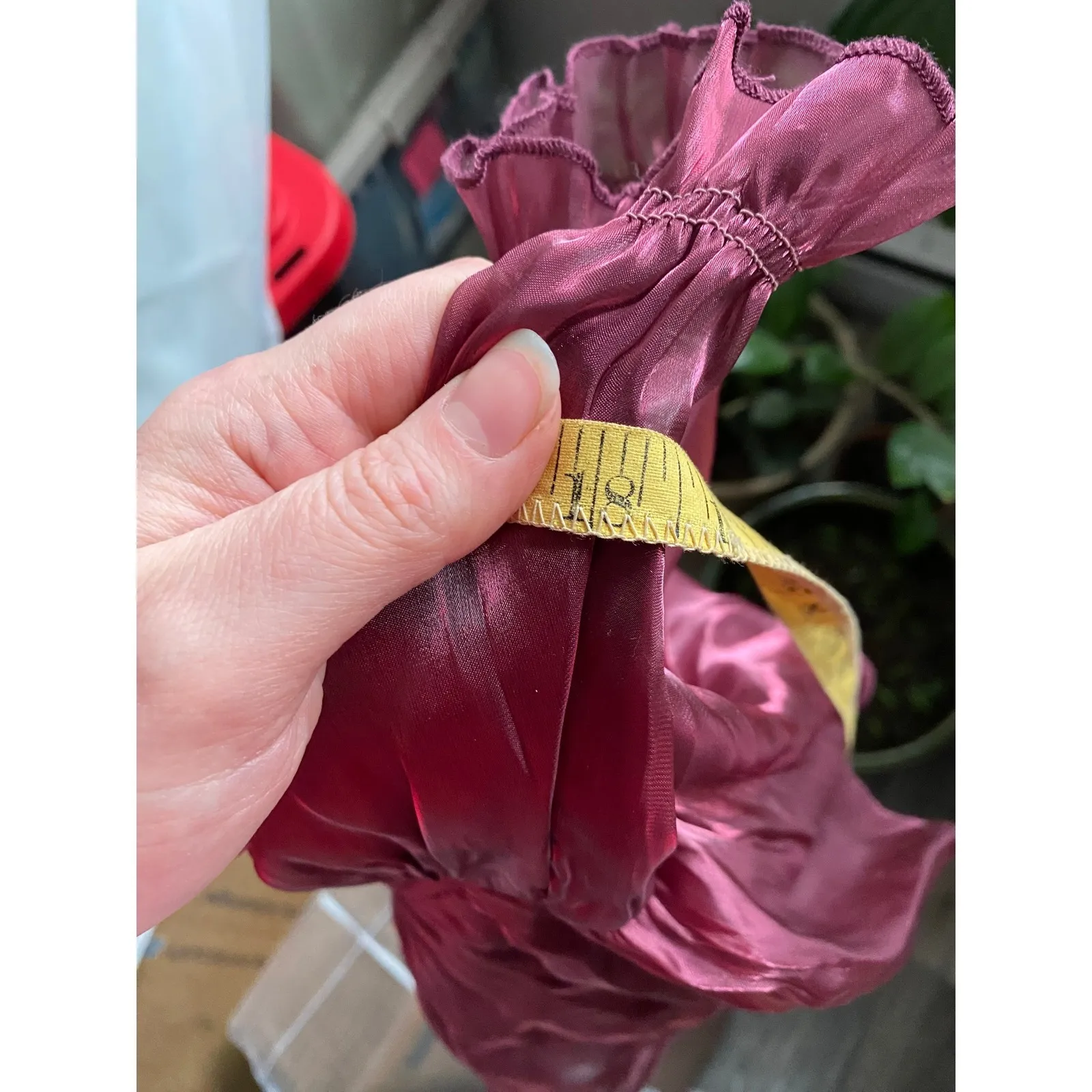 Milkmaid Babydoll Peplum Organza Burgundy Top Medium Silky Cottagcore Feminine Purple - Image 8