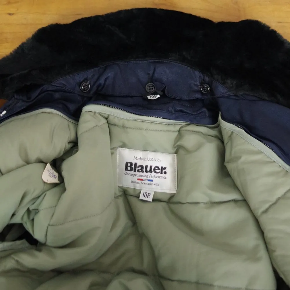 New Old Sock USA Made Blauer Uniform Nylon Bomber Style Jacket Size 10 Blue - Image 5