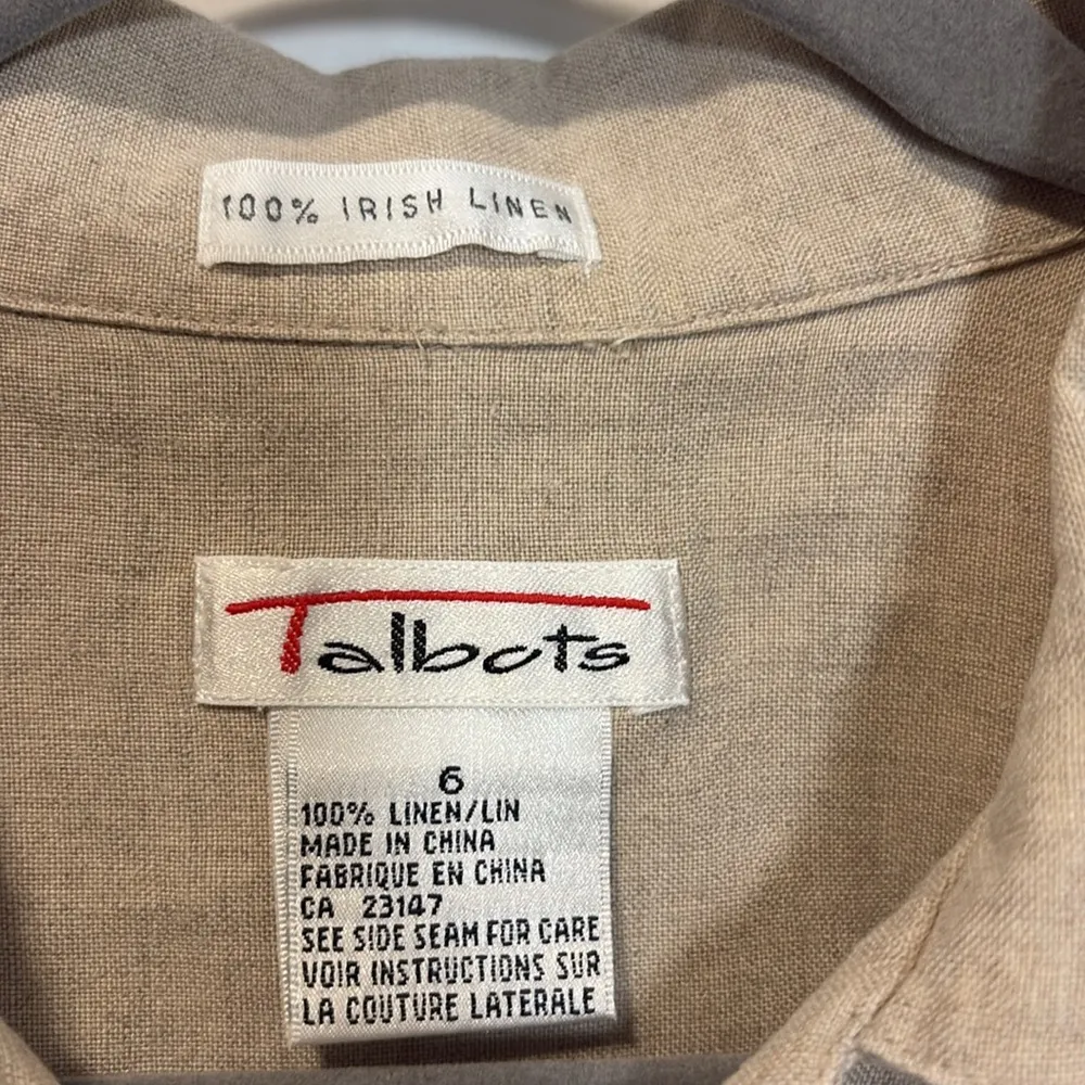 Talbot's 100% Irish Linen Women's Vintage Button Down Top - Image 2