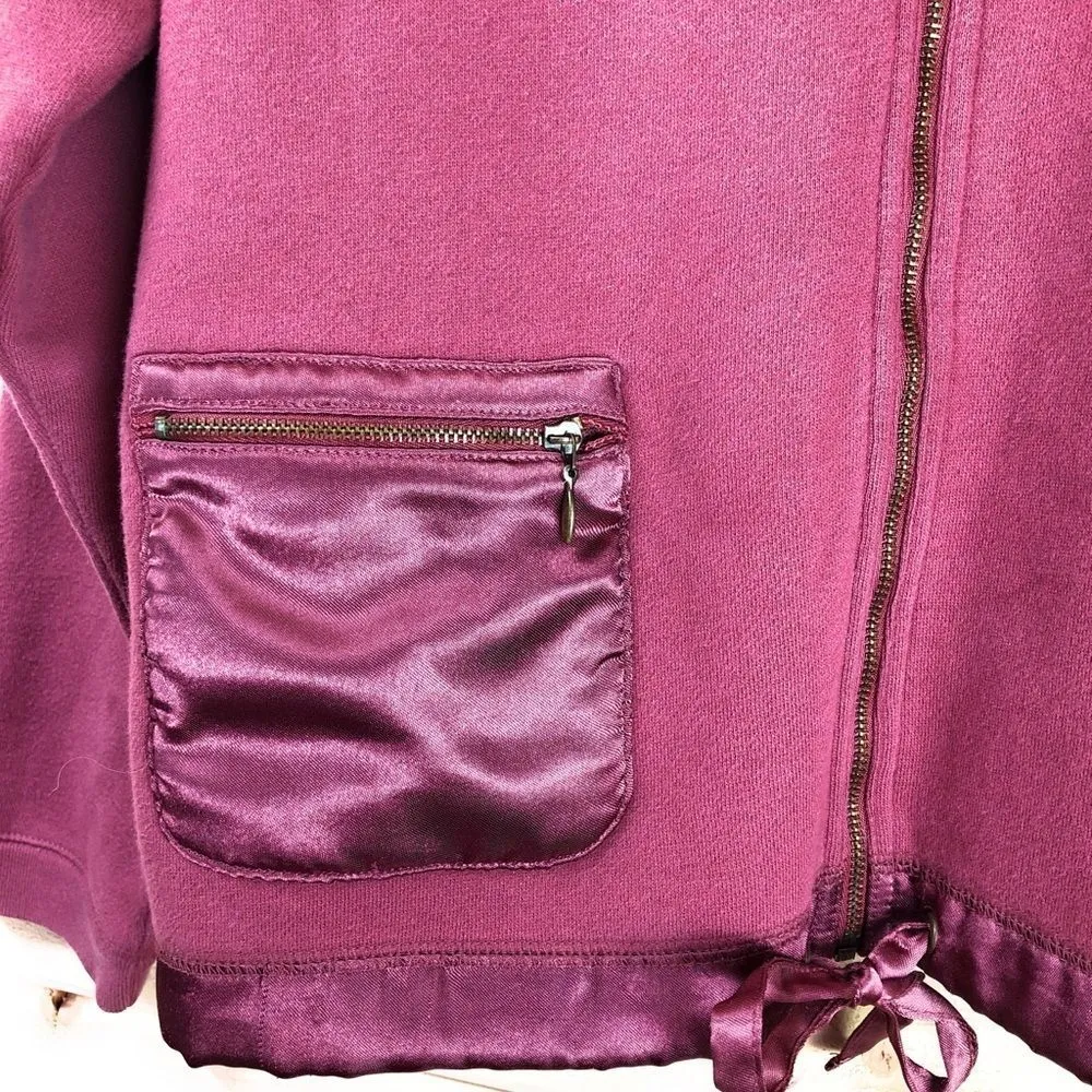 Denim & Company Hooded Sweatshirt Jacket‎ Size M - Image 4