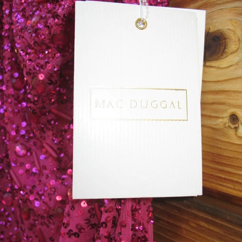 Mac Duggal 10912 Womens Pink EMBELLISHED PUFF ONE SHOULDER COLUMN GOWN - Image 16