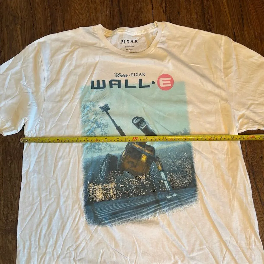 Disney Pixar WALL-E Unisex T-Shirt White XL Graphic Print Short Sleeve - Image 5