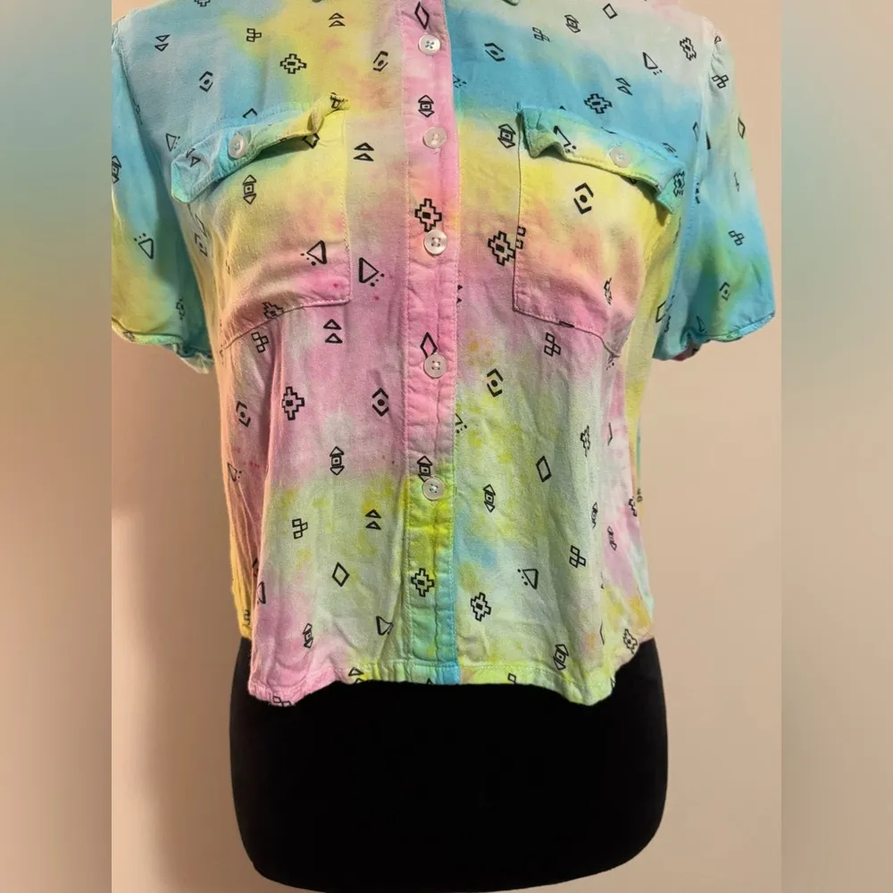 Handmade Full Tilt Tie Dye Button Down Shirt size XL - Image 4