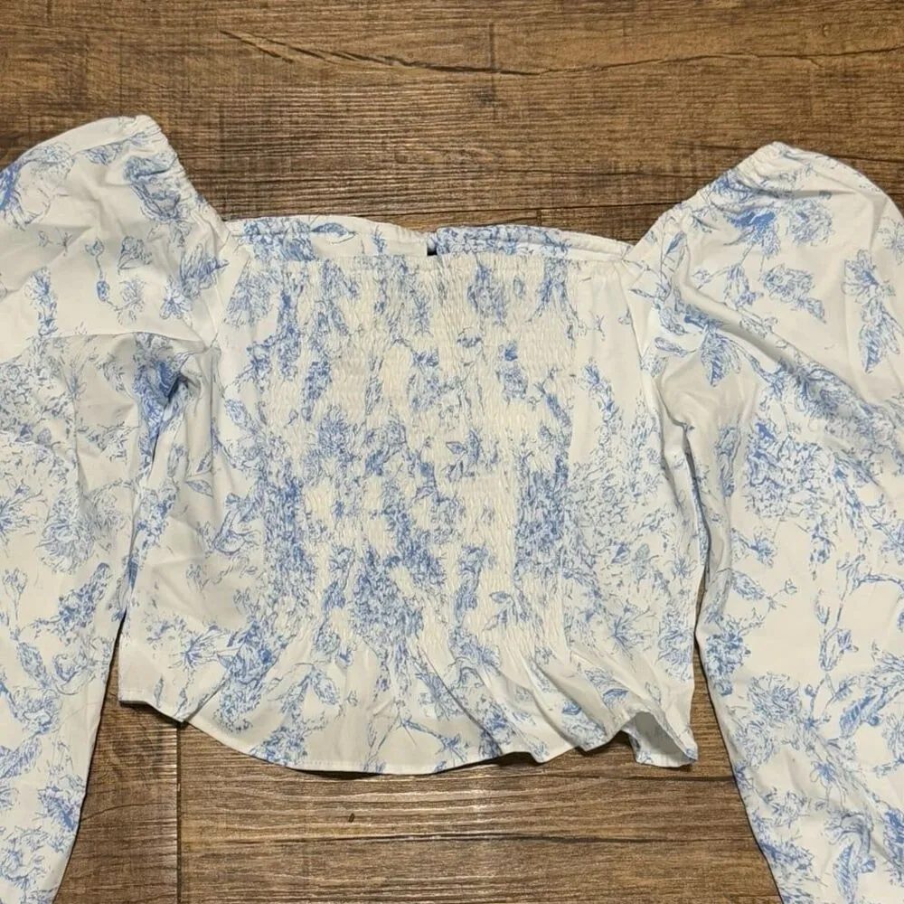 NWT Toile de Juoy floral coquette cottagecore puff sleeve blouse - Image 5