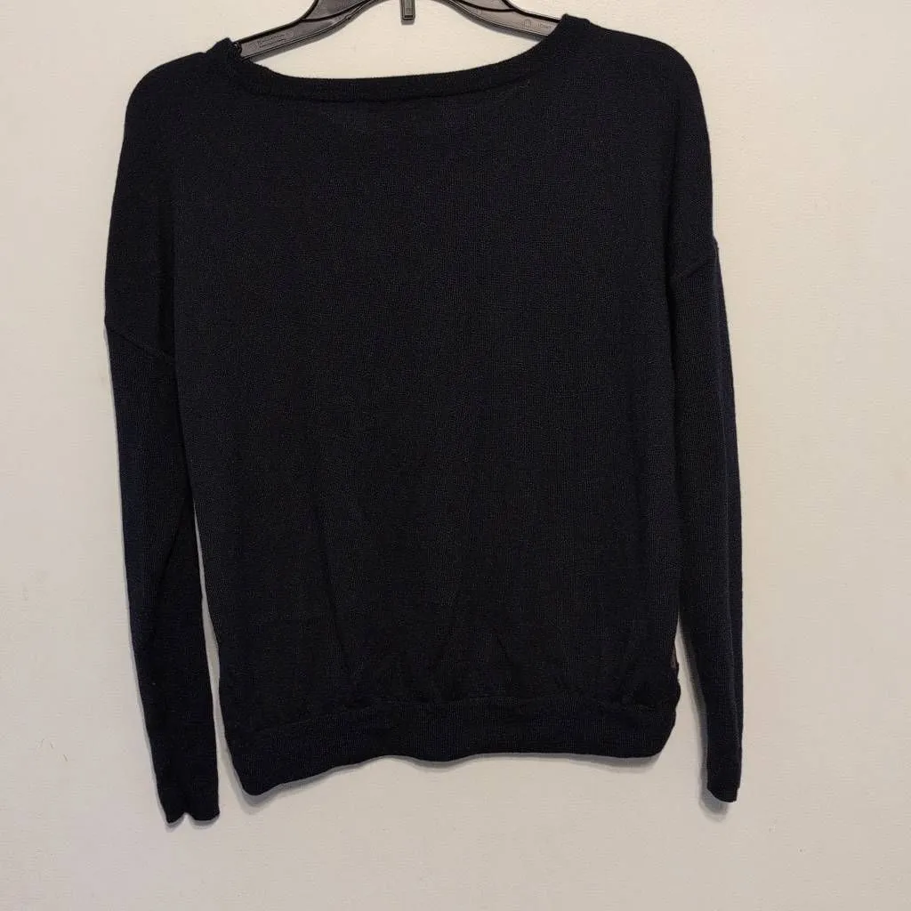 J.crew Size M Leopard Print Silk Merino Wool Sweater Blue Size M - Image 5