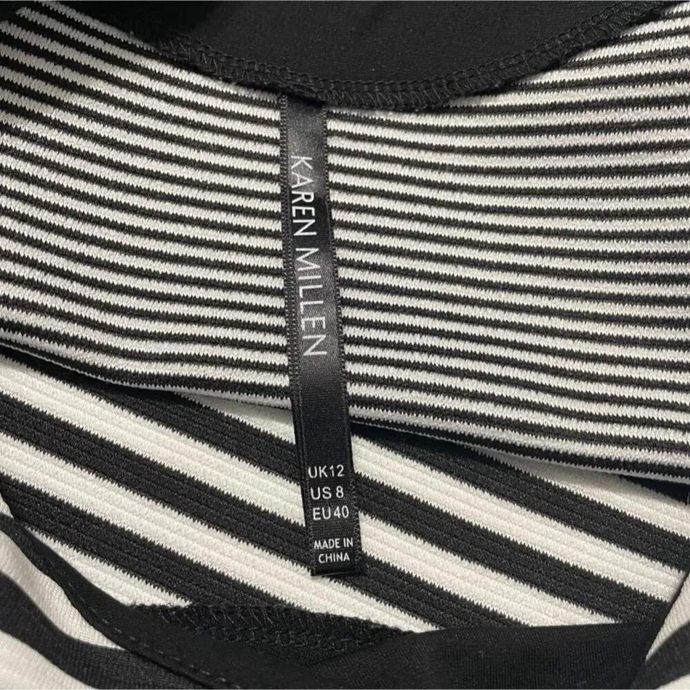 Karen Millen Size 8  Top Blouse Long Sleeve Stripe Career Professional - Image 4