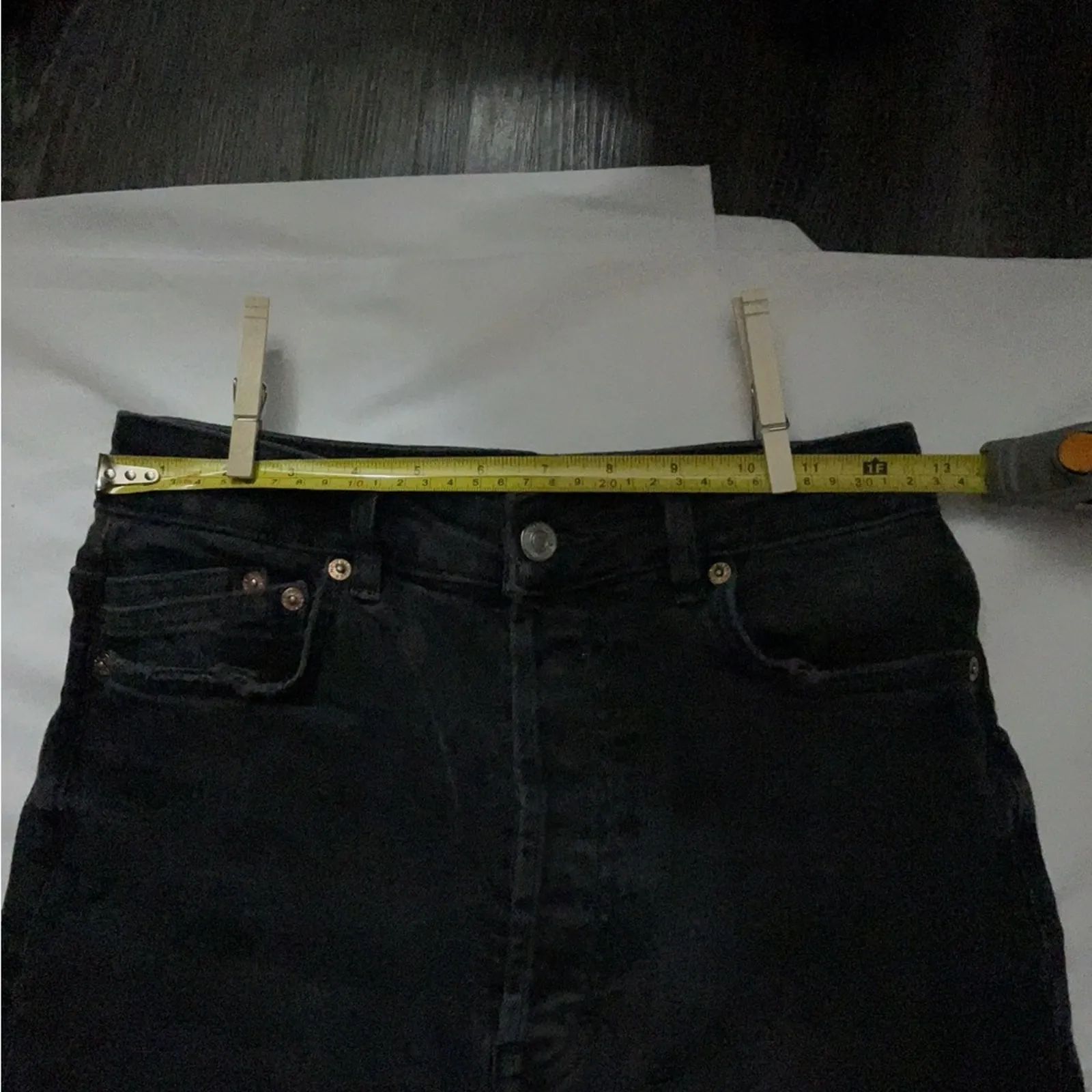 Free People We The Free High Rise Distressed Black Jeans 28 Casual Bikercore - Image 7