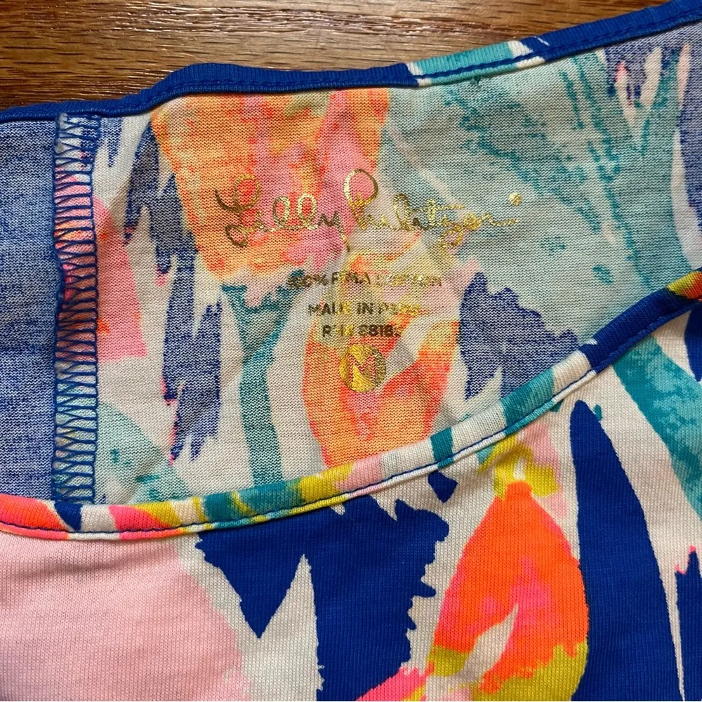 Lilly Pulitzer blue floral print dress size medium - Image 3