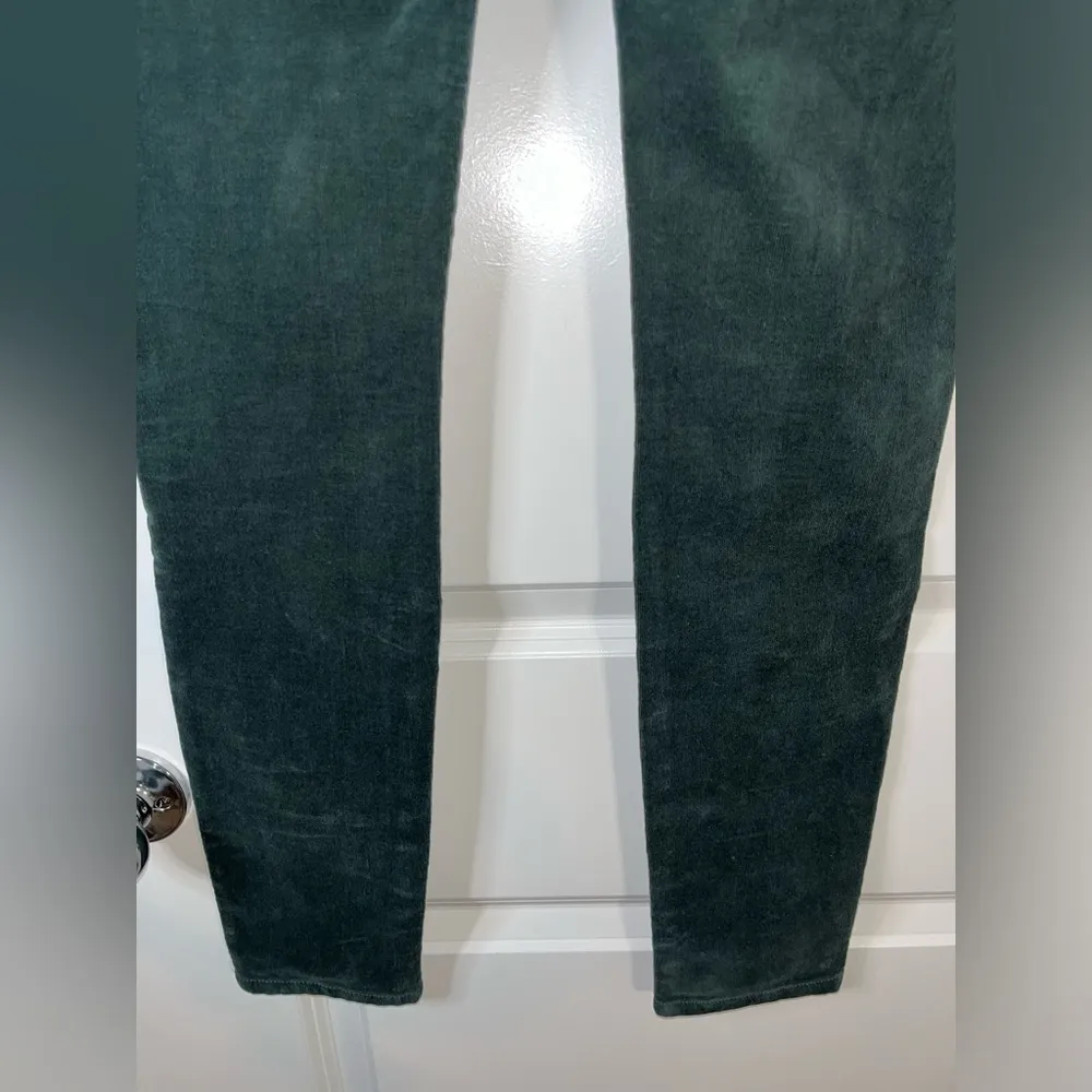 Cabi Soft Ribbed Corduroy Velvet Emerald Green Textured Fitted Skinny Jeans Sz 0 - Image 12