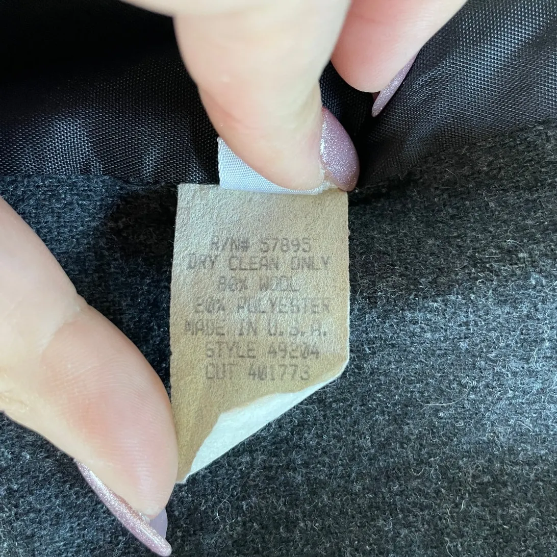 Requirements Blazer Womens 7/8 Grey‎ Gold Button Jacket Vintage Wool - Image 5