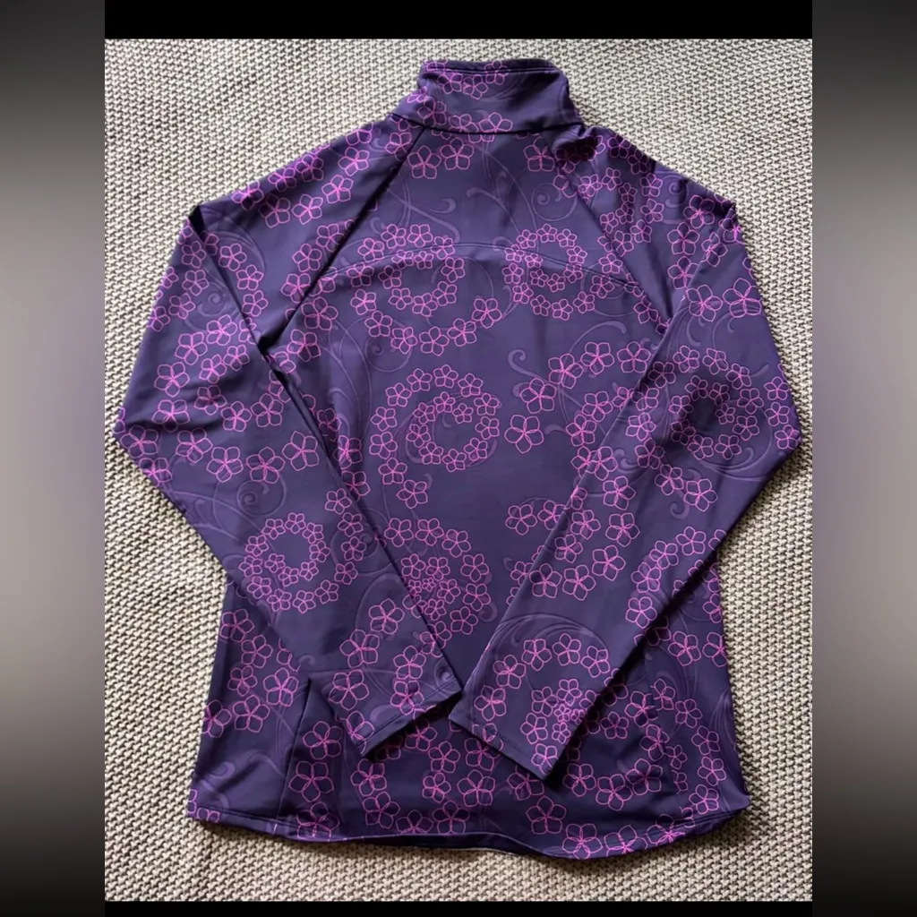 LLBean Women's 1/4 Zip Purple Pink Performance Sweatshirt Mock Neck Size M Size M - Image 8