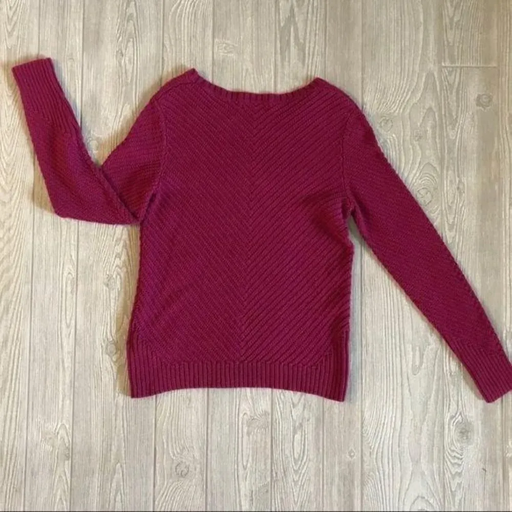 Pink banana republic woven long sleeve sweater chevron pattern small - Image 5