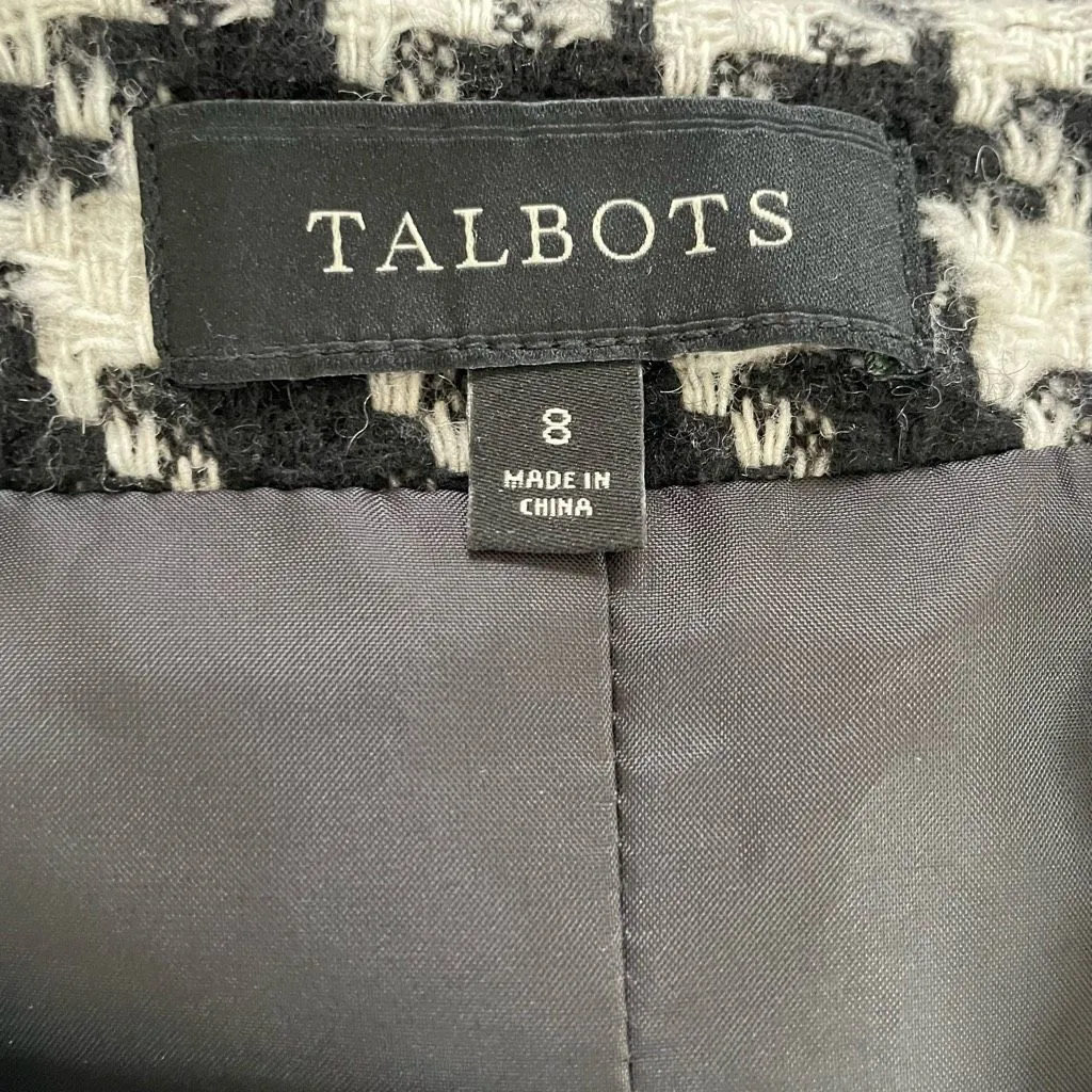Talbots  Jewel Neck Blazer Houndstooth 8 - Image 8