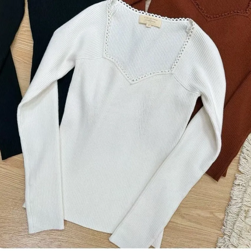 Sezane Maha Jumper Chestnut in white M - Image 2