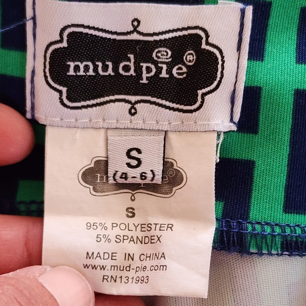 Mud Pie  Sandra blue green geo ankle pants size small - Image 7