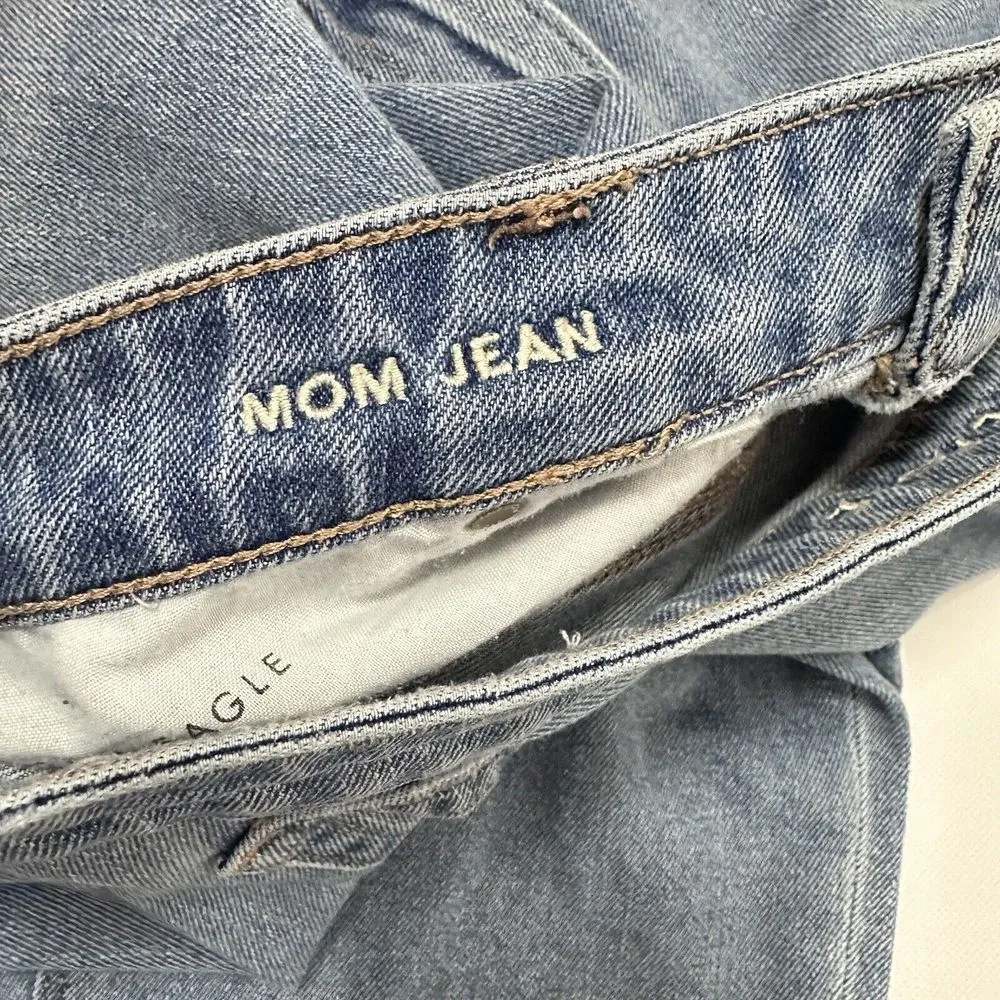 American Eagle Jeans Womens Mom Distressed Holes In Knees High Rise Size 16R - Image 5